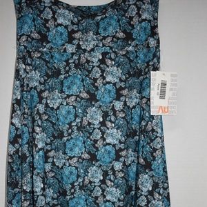 Lulaore Azure Skirt Sz XS Black w/ Blue Roses New